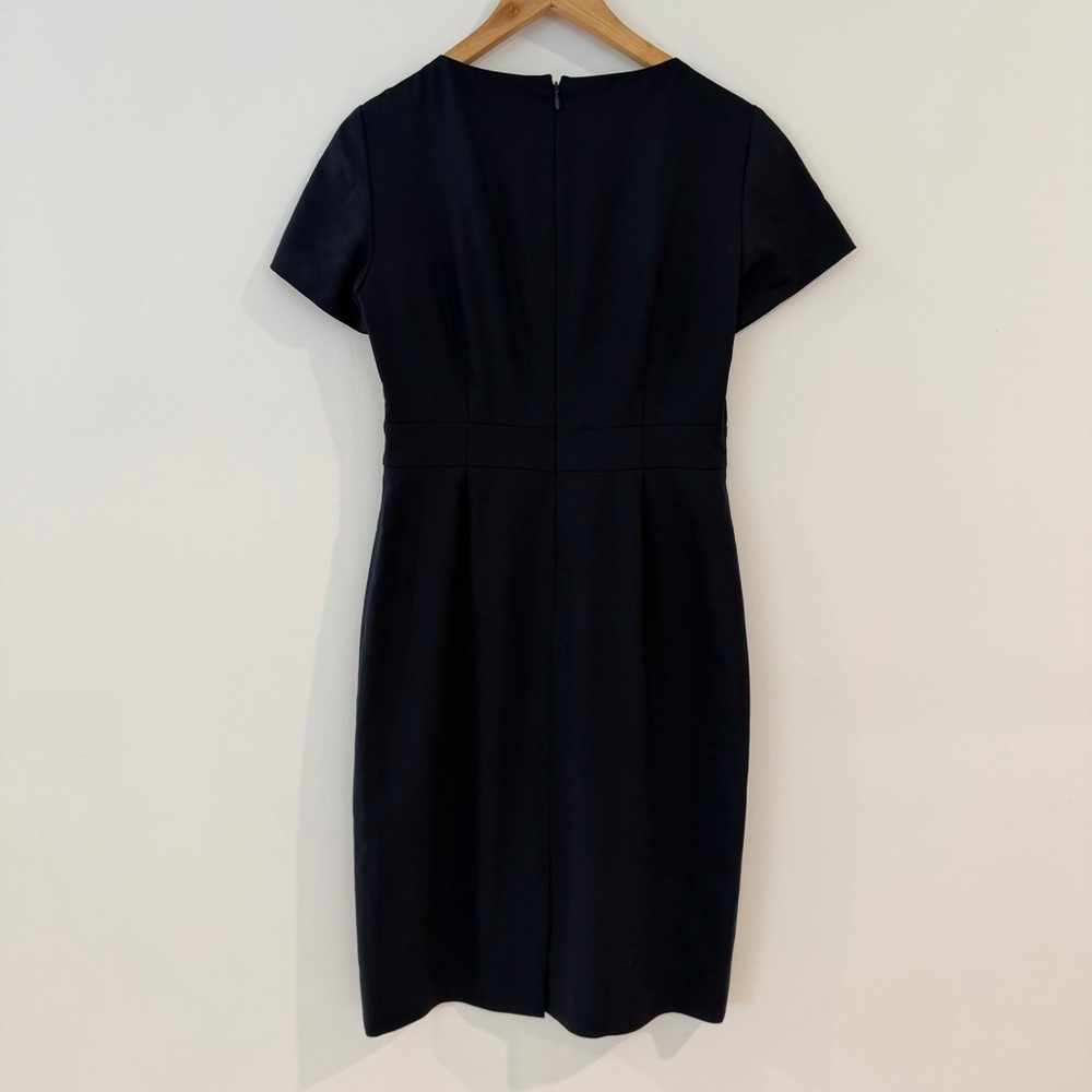 Brooks Brothers Navy Wool Blend Sheath Dress Lace Yoke Professional 4 - Picture 3 of 12